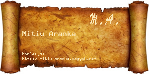 Mitiu Aranka névjegykártya